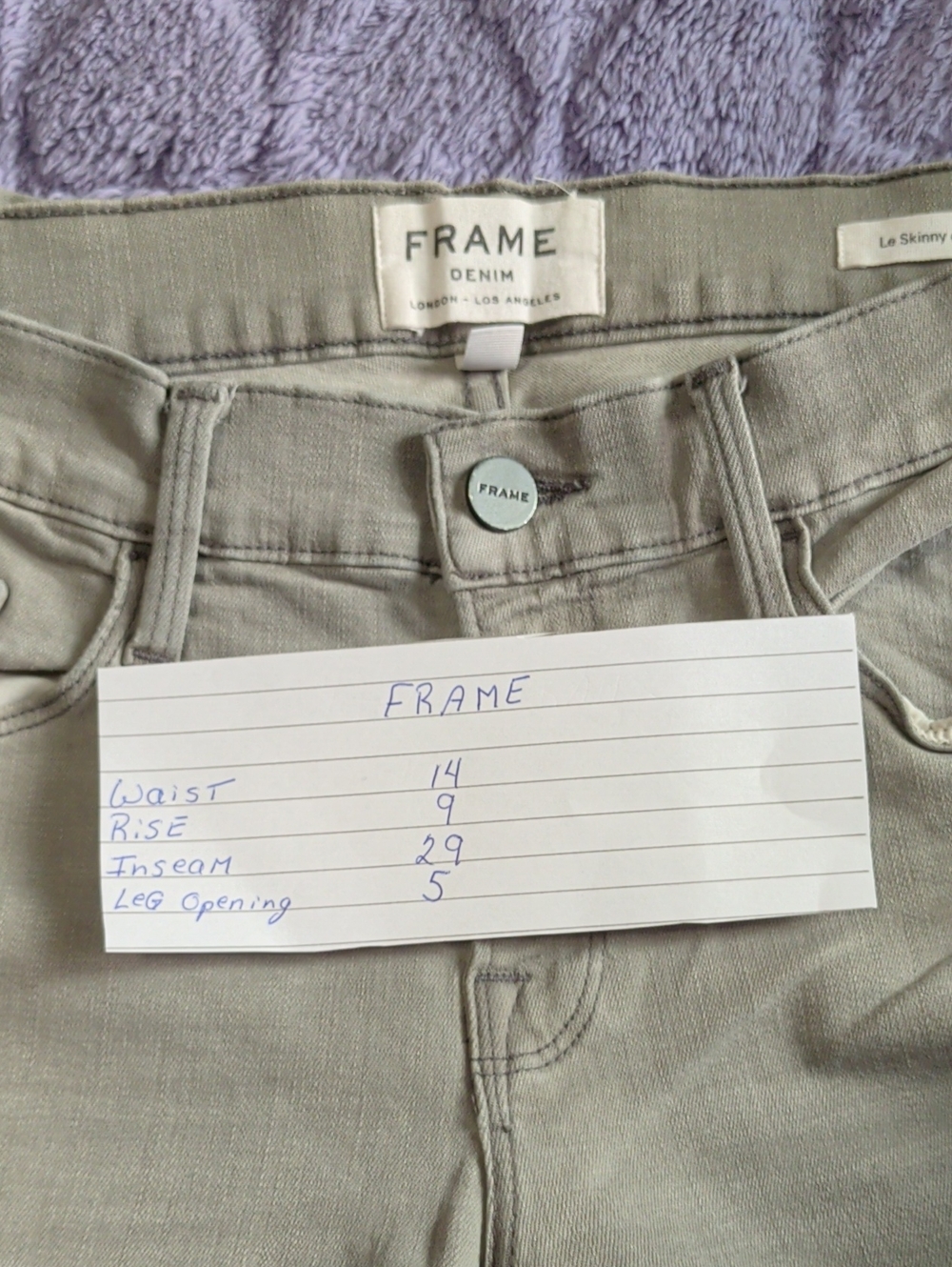 Frame Denim Le Skinny Mid-Rise Women’s Jeans — Light Olive